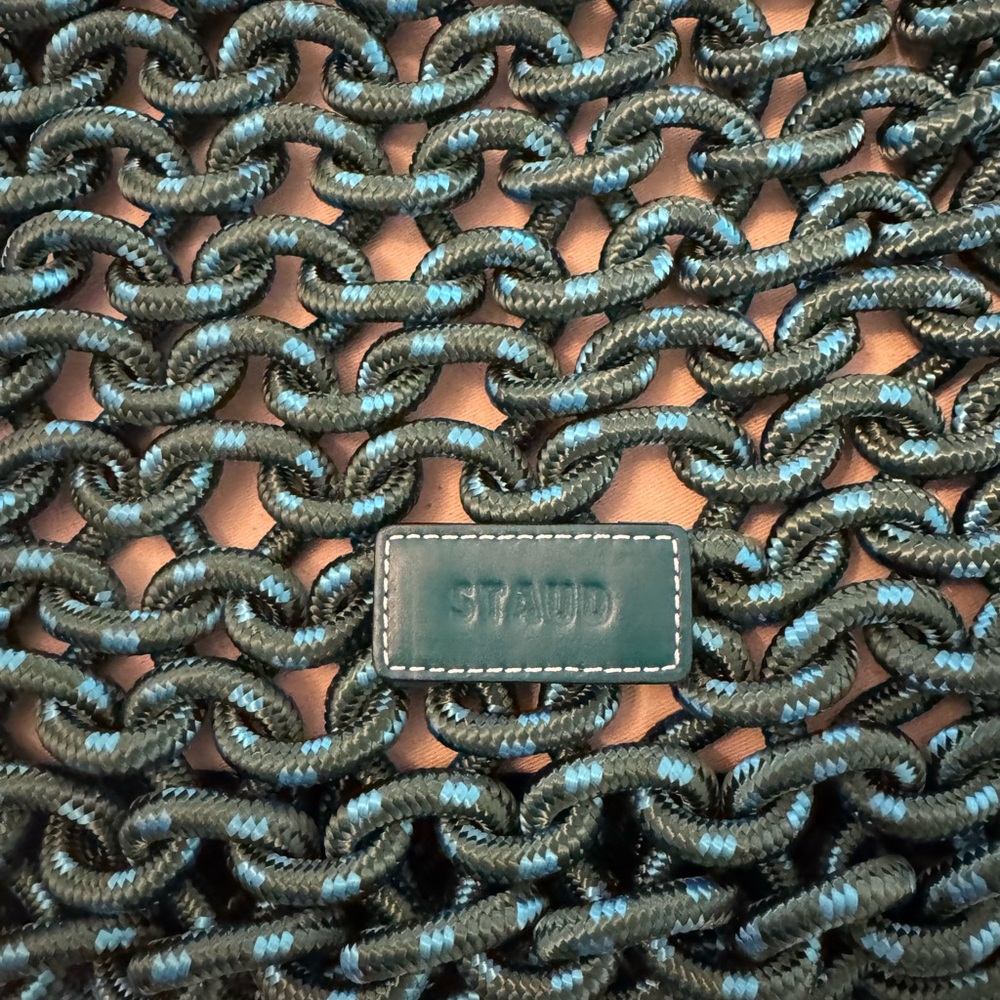 RARE FIND: STAUD leather trim woven purse - Picture 5 of 10